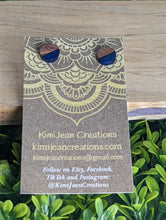 Load image into Gallery viewer, Wood & Resin Stud Earrings- Blue