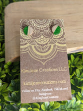 Load image into Gallery viewer, Wood & Resin Stud Earrings- Green