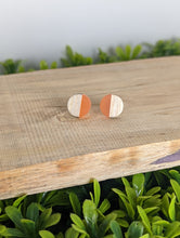 Load image into Gallery viewer, Wood & Resin Stud Earrings- Orange