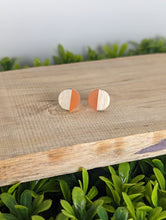 Load image into Gallery viewer, Wood & Resin Stud Earrings- Orange