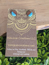 Load image into Gallery viewer, Wood & Resin Stud Earrings- Light Blue