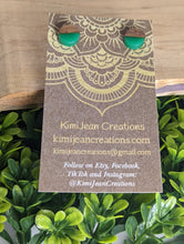 Load image into Gallery viewer, Wood & Resin Stud Earrings- Sea Green