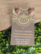 Load image into Gallery viewer, Wood & Resin Stud Earrings- Pink