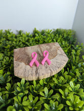 Load image into Gallery viewer, Breast Cancer Awareness Pink Ribbon Stud Earrings