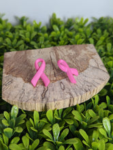 Load image into Gallery viewer, Breast Cancer Awareness Pink Ribbon Stud Earrings