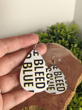 Load image into Gallery viewer, Bleed Blue St. Louis Team Wood Tear Drop Earrings