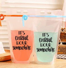 Load image into Gallery viewer, Adult Drink Pouch Its Cocktail Hour Somewhere