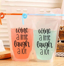 Load image into Gallery viewer, Adult Drink Pouch Wine a little laugh a lot