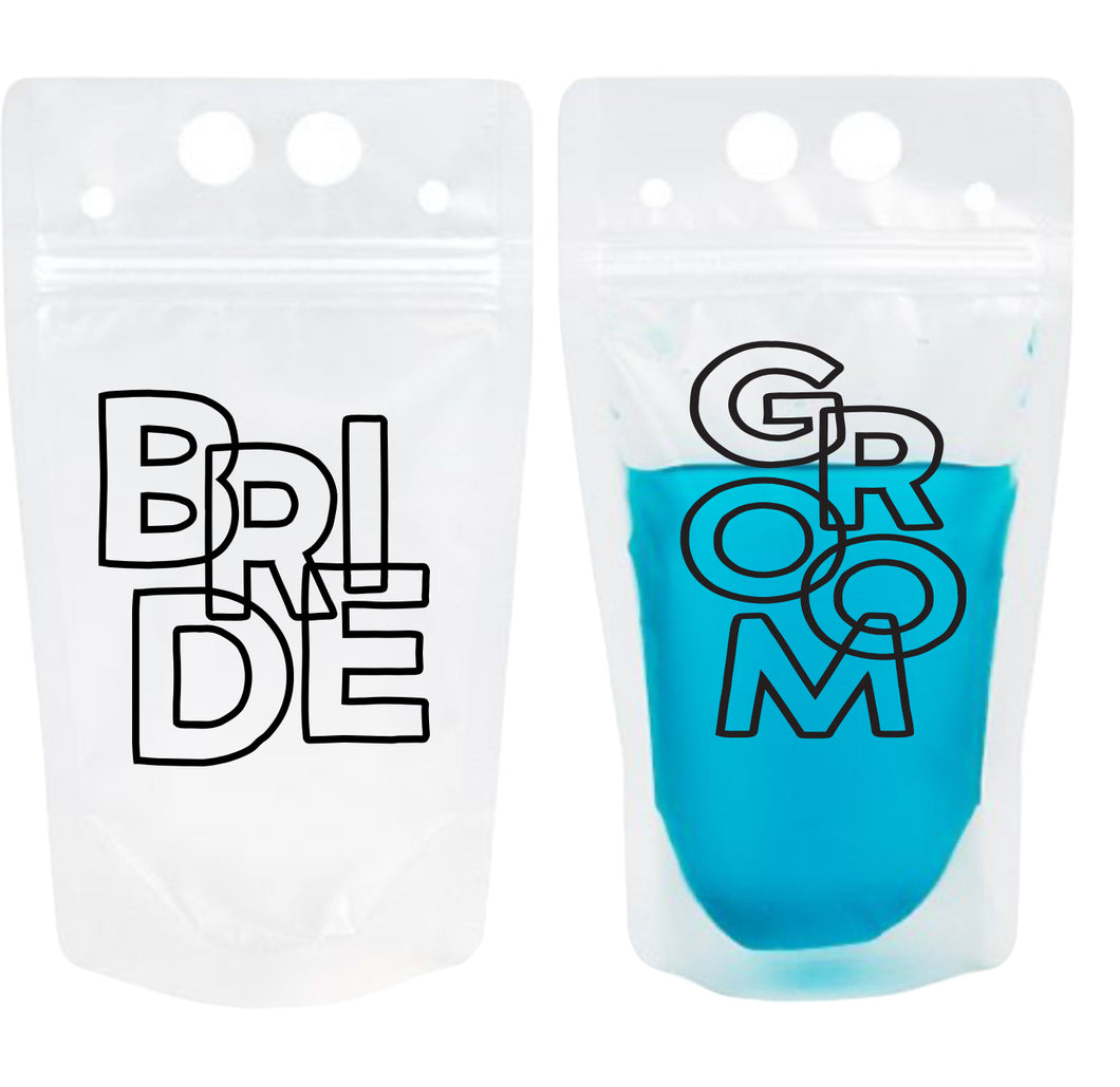Adult Drink Pouch Bride  Groom