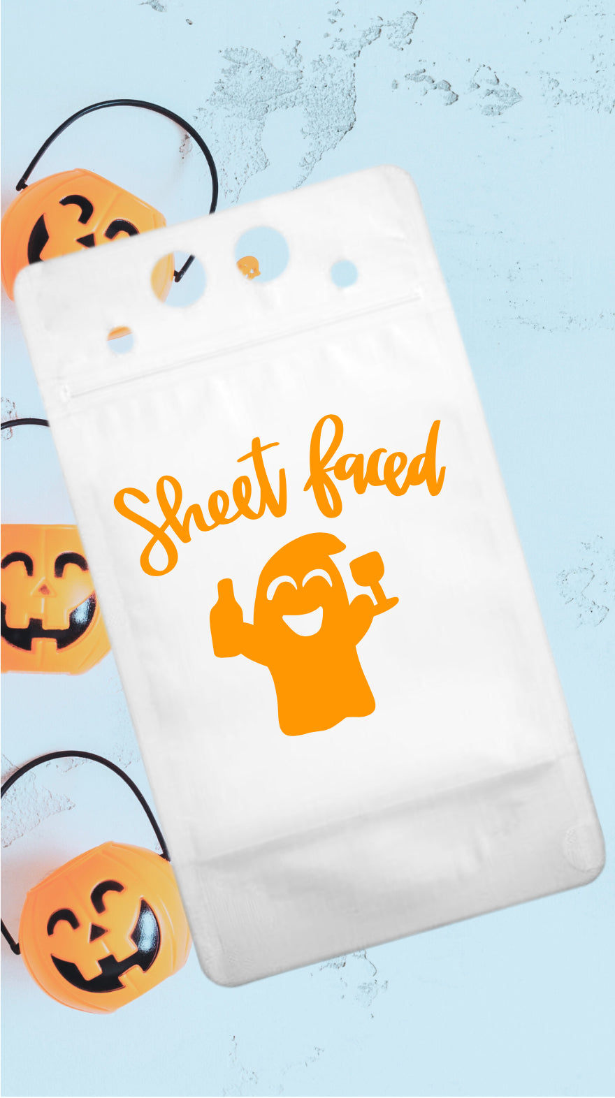 Adult Drink Pouch Halloween Sheet Faced