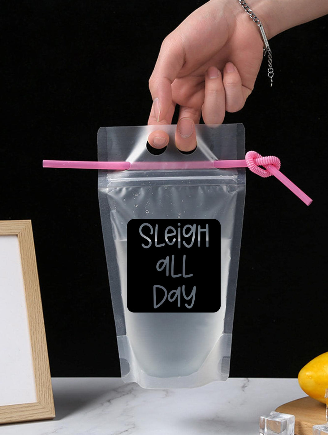 Adult Drink Pouch Sleigh all day Christmas