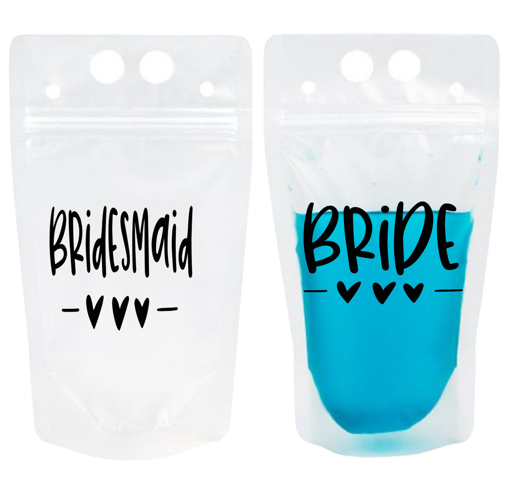 Adult Drink Pouch Bride & Bridesmaid