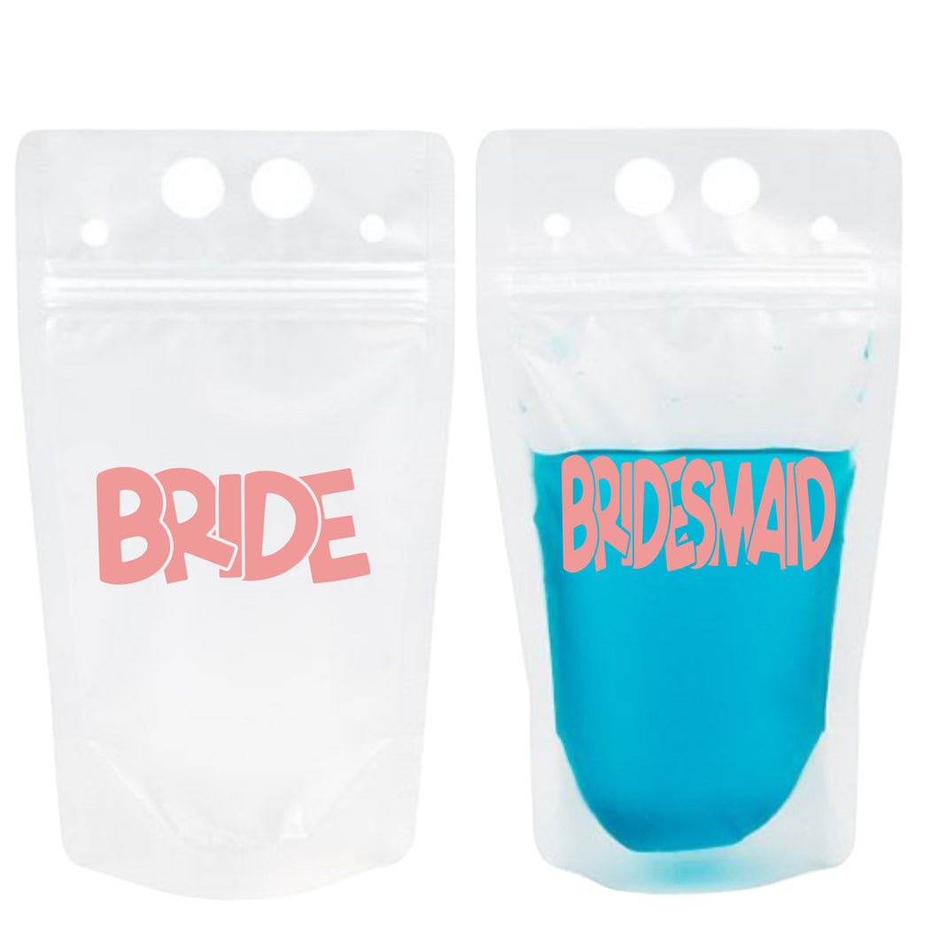 Adult Drink Pouch Bride & Bridesmaid