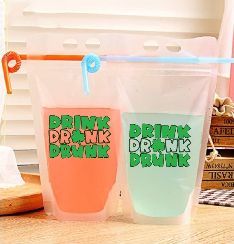 Adult Drink Pouch St. Patrick's Day Drink Drank Drunk