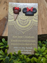 Load image into Gallery viewer, Minnie Ear &amp; Ice Cream Stud Earring
