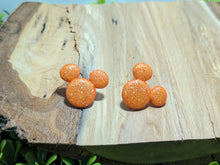 Load image into Gallery viewer, Mickey Orange Sparkle Stud Earrings
