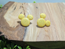 Load image into Gallery viewer, Mickey Yellow Sparkle Stud Earrings
