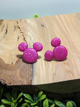 Load image into Gallery viewer, Mickey Pink Sparkle Stud Earrings
