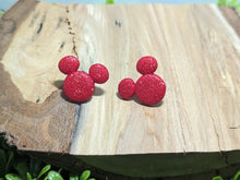 Load image into Gallery viewer, Mickey Red Sparkle Stud Earrings

