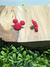 Load image into Gallery viewer, Mickey Red Sparkle Stud Earrings
