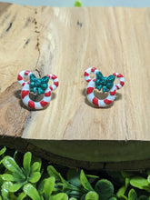 Load image into Gallery viewer, Minnie Red &amp; White Wreath with Bow Stud Earrings

