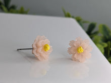 Load image into Gallery viewer, Peach Camellia Stud Earrings
