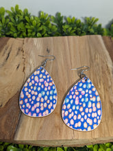 Load image into Gallery viewer, Dotted Wood Tear Drop Earrings
