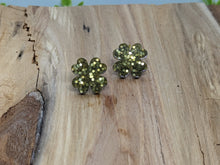 Load image into Gallery viewer, Shamrock Post Resin Earrings- Gold Glitter

