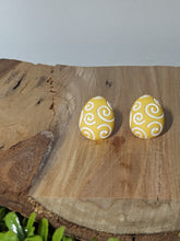 Load image into Gallery viewer, Easter Egg Swirl Stud Earrings- Yellow
