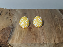 Load image into Gallery viewer, Easter Egg Swirl Stud Earrings- Yellow

