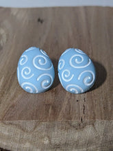 Load image into Gallery viewer, Easter Egg Swirl Stud Earrings- Blue
