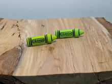Load image into Gallery viewer, Crayon Green Stud Earrings
