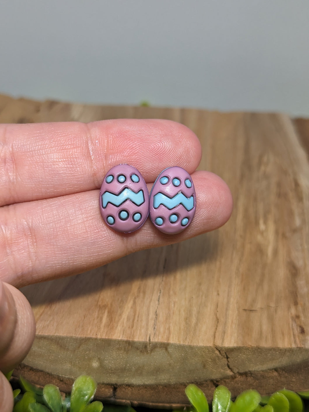 Easter Egg Stud Earrings- Purple & Blue