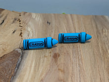 Load image into Gallery viewer, Crayon Teal Stud Earring
