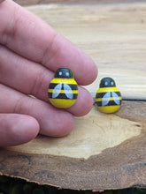 Load image into Gallery viewer, Bumblebee Wooden Stud Earrings
