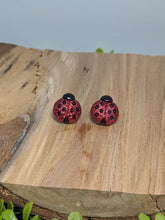 Load image into Gallery viewer, Lady Bug Sparkle Stud Earrings
