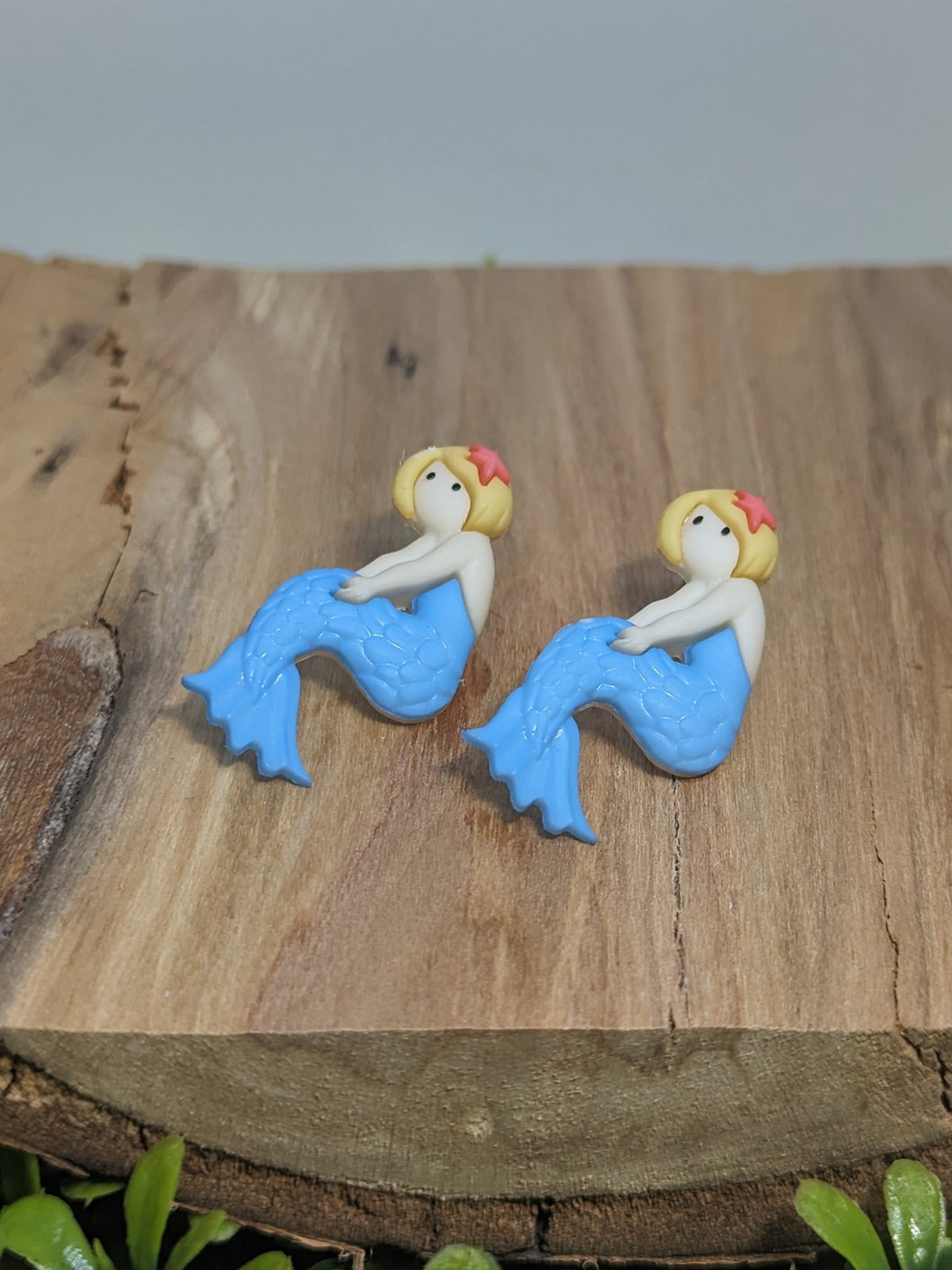 Blue Scale Mermaid stud earrings