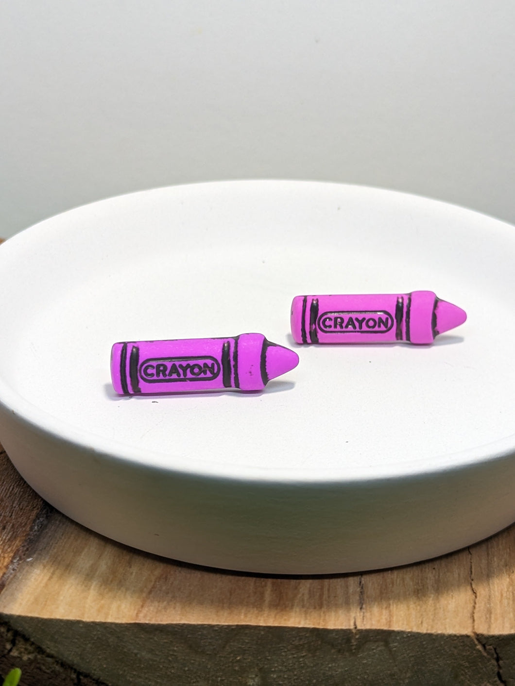 Crayon Purple Stud Earring