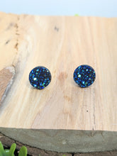 Load image into Gallery viewer, Druzy Small Round stud- Blue
