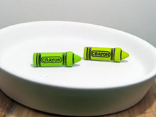Load image into Gallery viewer, Crayon Green Stud Earrings
