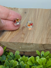Load image into Gallery viewer, Fall Leaf Resin Hexagon Stud Earrings
