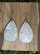 Load image into Gallery viewer, Map Wood Earrings
