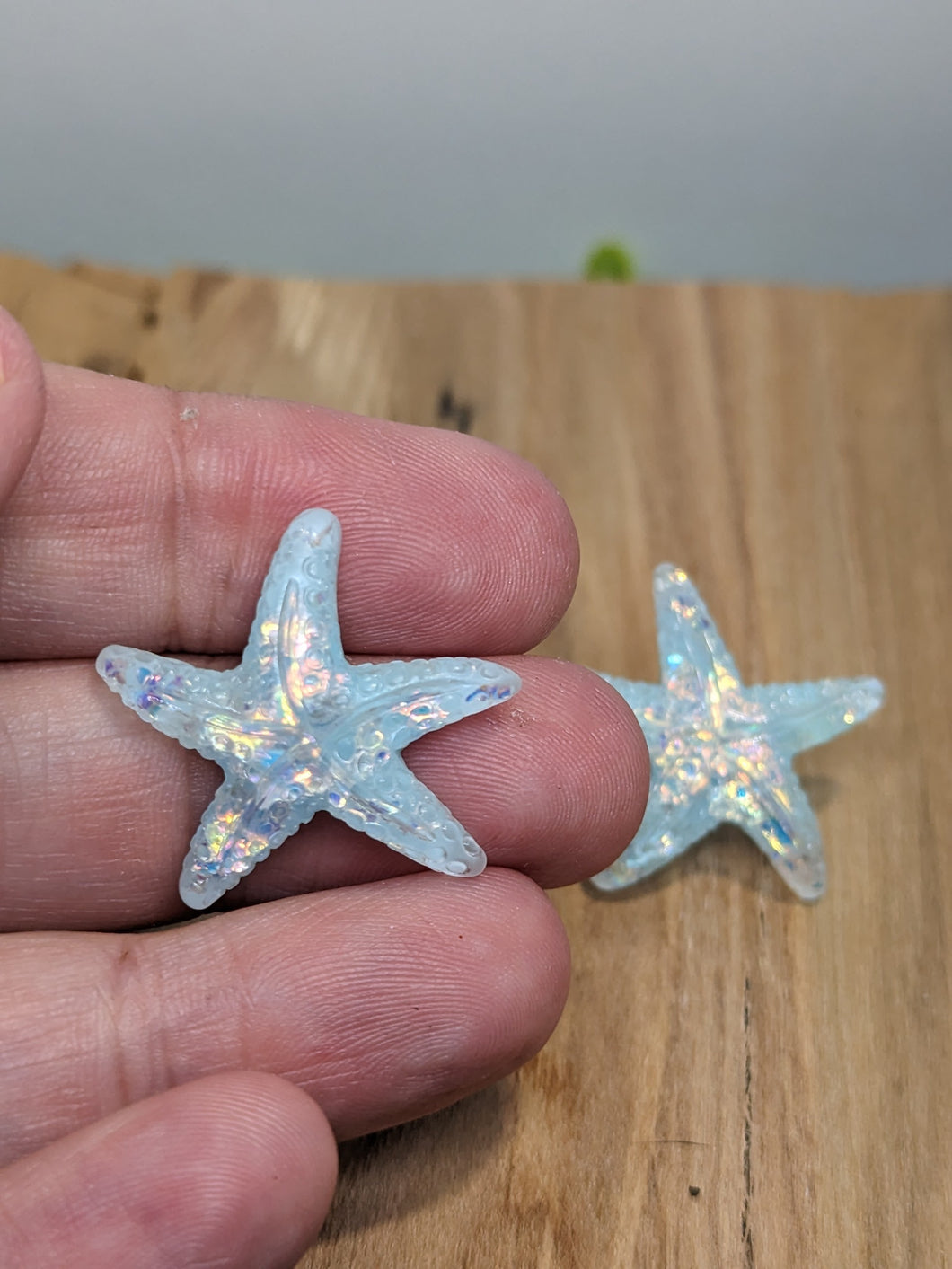 Starfish Blue Large  Stud Earrings