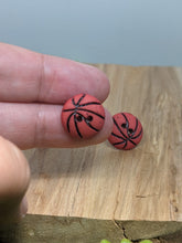 Load image into Gallery viewer, Basketball Button Stud Earrings
