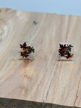 Load image into Gallery viewer, Fall Leaf Resin Square Stud Earrings
