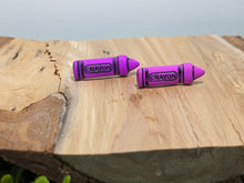 Load image into Gallery viewer, Crayon Purple Stud Earring
