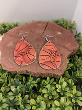 Load image into Gallery viewer, Basketball wood earrings
