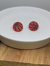 Load image into Gallery viewer, Basketball Button Stud Earrings
