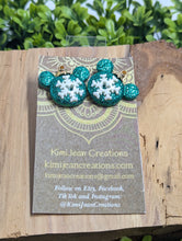 Load image into Gallery viewer, Green Mickey Snowflake Ornament Stud Earrings
