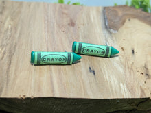 Load image into Gallery viewer, Crayon Skinny Green Stud Earring
